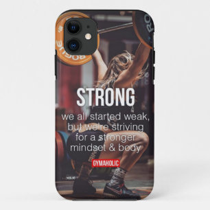 STRONG, Women's Weight Lifting Inspirational Words iPhone 11 Case