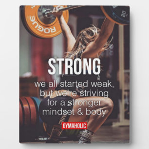 STRONG, Women's Weight Lifting Inspirational Words Plaque