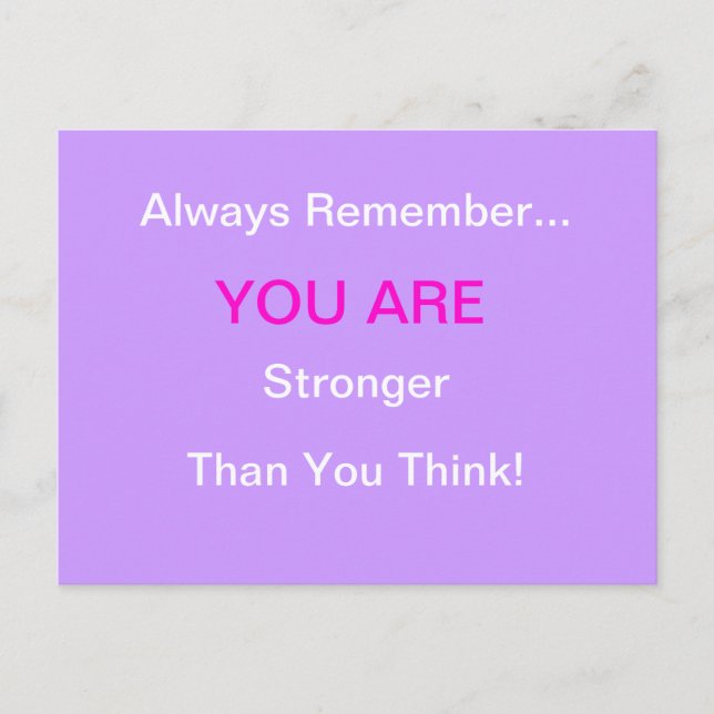 "STRONGER" Breast Cancer Postcard (Front)