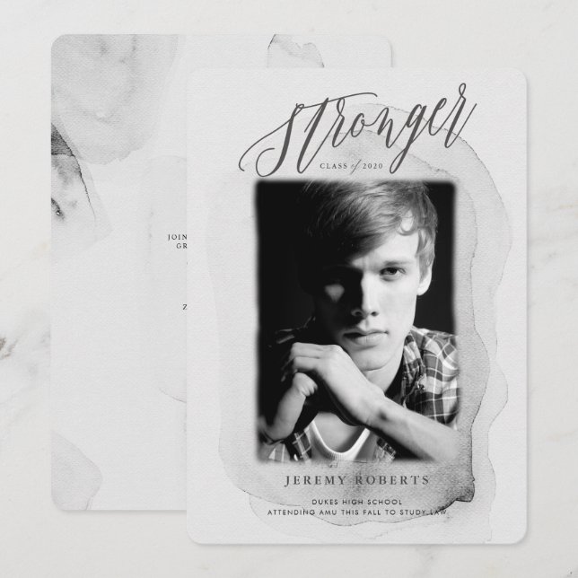 Stronger Class Graduation Invitation (Front/Back)