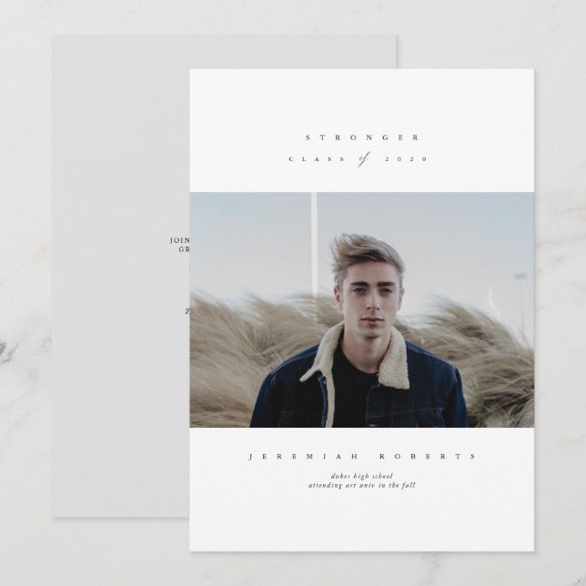 Stronger Class of 2020 Serif Graduation Invitation (Front/Back)