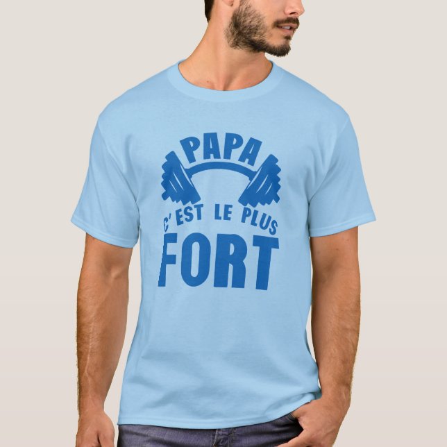 stronger dad haltero logo T-Shirt (Front)