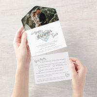 Stronger diamond belated wedding party RSVP photo