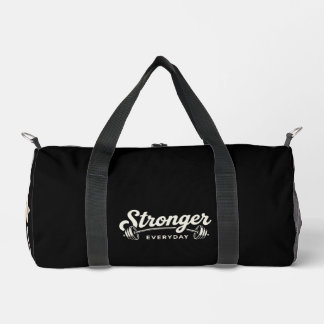 Stronger Everyday Retro Gym Motivation Duffle Bag