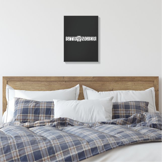 STRONGER Not Stranger – Motivational Letter Art Canvas Print (Insitu(Bedroom))
