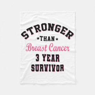 Stronger Than Breast Cancer 3 Year Survivor Fleece Blanket