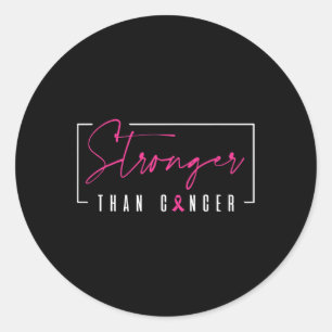 Stronger Than Breast Cancer Warrior Pink Ribbon  Classic Round Sticker