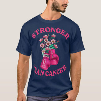 Stronger Than Cancer Boing Gloves Pink Ribbon Brea T-Shirt