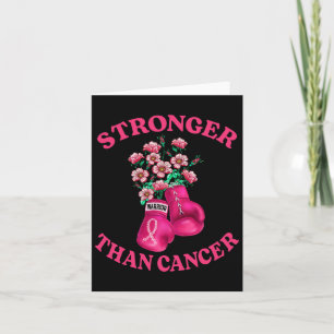Stronger Than Cancer Boxing Gloves Pink Ribbon Bre Card