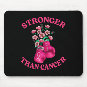 Stronger Than Cancer Boxing Gloves Pink Ribbon Bre Mouse Pad