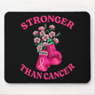 Stronger Than Cancer Boxing Gloves Pink Ribbon Bre Mouse Pad