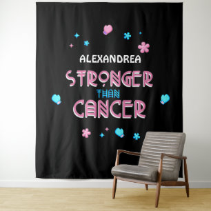 Stronger Than Cancer   Cancer Survivor Backdrop Tapestry