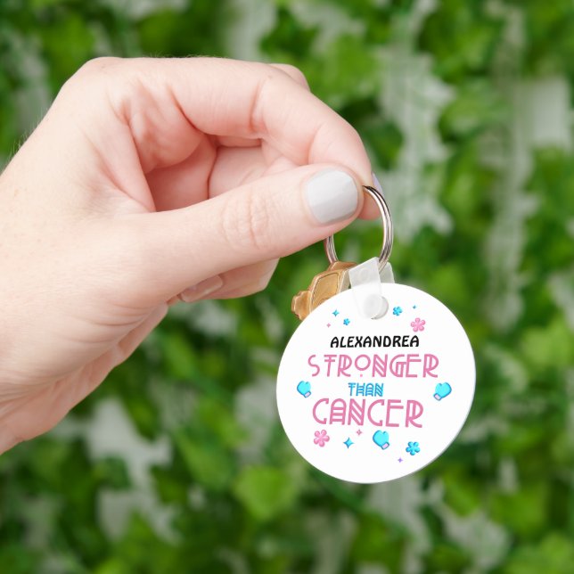 Stronger Than Cancer | Cancer Survivor Custom   Keychain (Hand)
