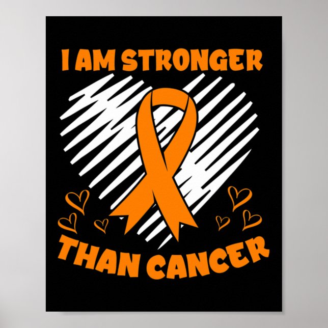 Stronger Than Cancer Leukaemia Awareness Heart  Poster (Front)