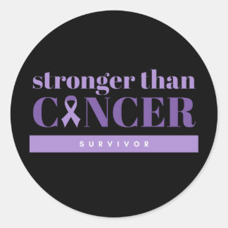 Stronger than Cancer Survivor Purple Classic Round Sticker