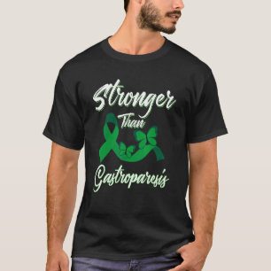 Stronger Than Gastroparesis Warrior Mom Green Ribb T-Shirt