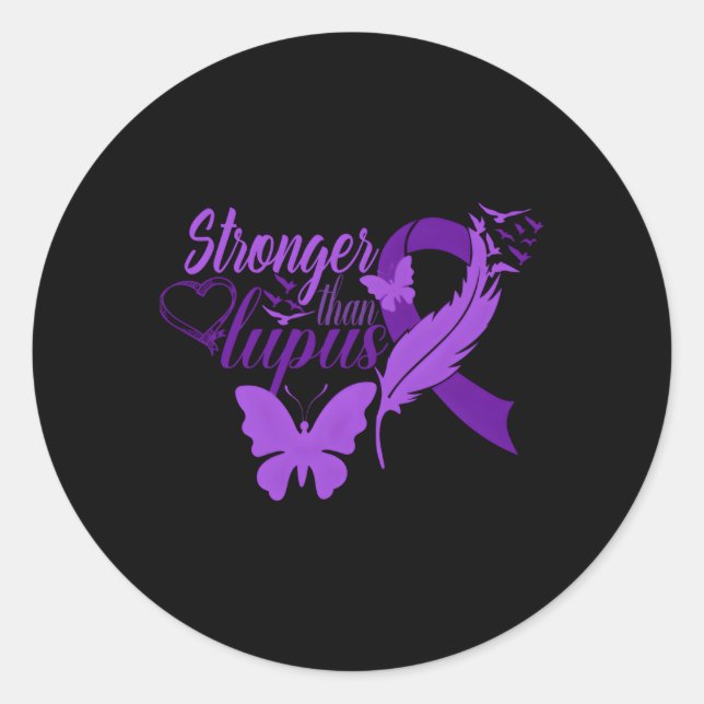 Stronger Than Lupus Empowering For Lupus Warriors Classic Round Sticker (Front)