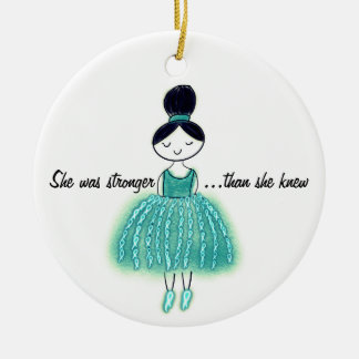 Stronger Than She Knew Ovarian Cancer Customisable Ceramic Ornament