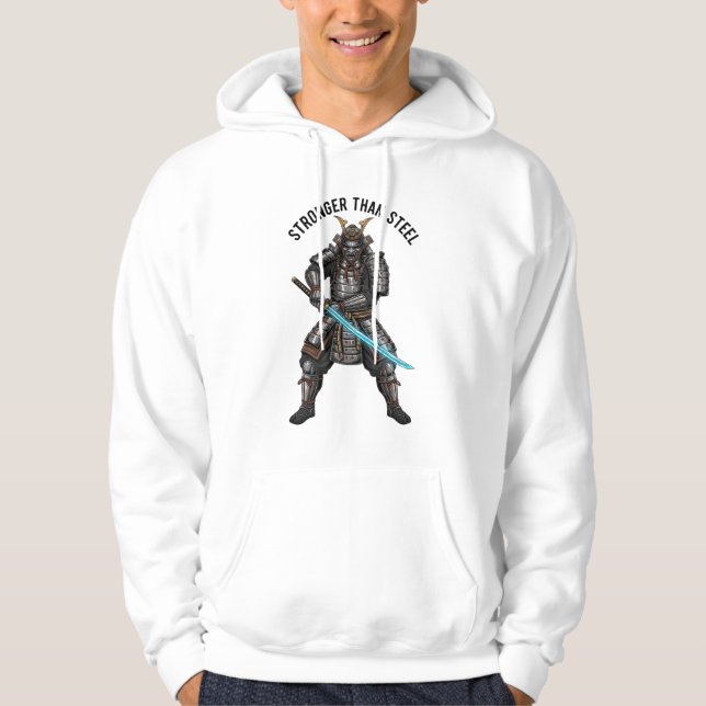  Stronger Than Steel – Samurai Warrior Hoodie (Front)