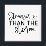 "Stronger Than the Storm" Boho Inspirational Magnet<br><div class="desc">Stay grounded and inspired with this minimalist "Stronger Than the Storm" boho-style magnet. Featuring elegant black-and-white handwritten typography, this design is a daily reminder of inner strength and resilience. Whether you place it on your fridge, locker, or workspace, this magnet adds a meaningful touch to any space. Perfect as a...</div>