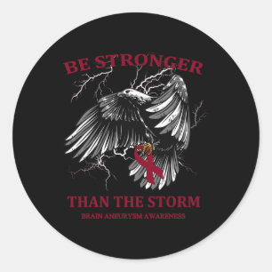 Stronger Than The Storm Brain Aneurysm Classic Round Sticker