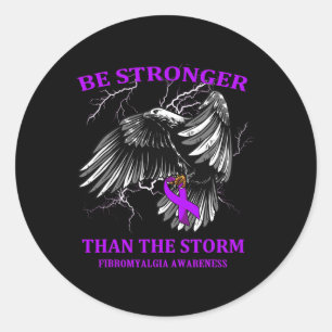 Stronger Than The Storm Fibromyalgia  Classic Round Sticker