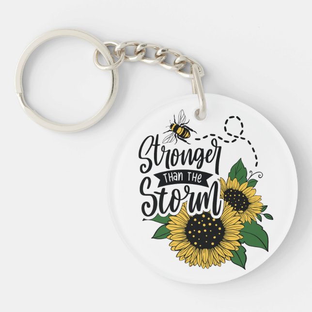 Stronger than the storm. keychain (Front)