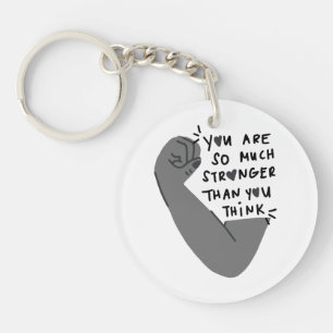 Stronger Than You Think – Empowerment Typography Keychain