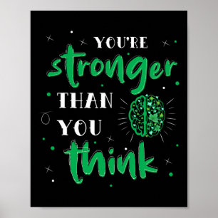 Stronger Than You Think Mental Health Autism Aware Poster