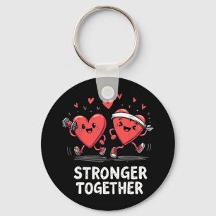 Stronger Together Fun Fitness Valentine’s Day Desi Keychain