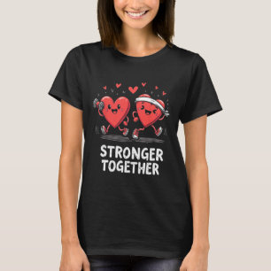 Stronger Together Fun Fitness Valentine’s Day Desi T-Shirt