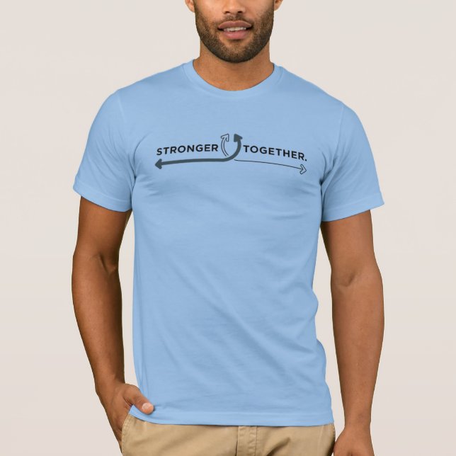 Stronger Together" Interlocking Arrows T-Shirt (Front)