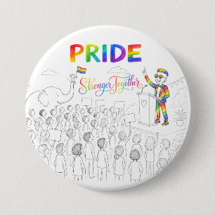 Stronger Together PRIDE Button