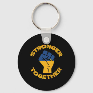 Stronger Together Ukraine Fist Ukrainian Flag Soli Keychain