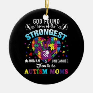 strongest autism mom ceramic ornament