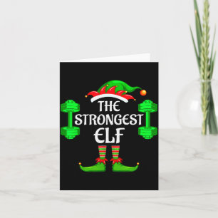 Strongest Elf Matching Family Group Christmas Part Card