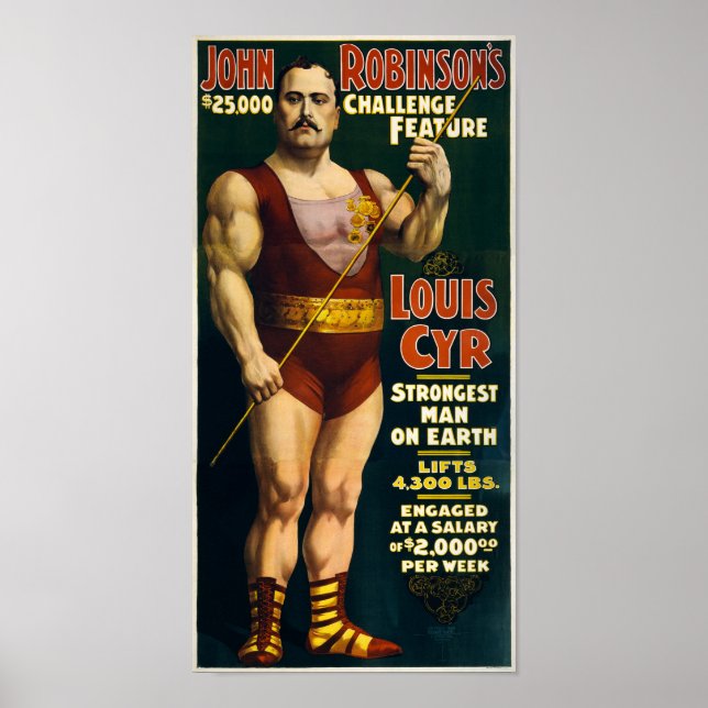 Strongest Man On Earth - Vintage Strongman Poster (Front)