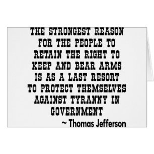 Strongest Reason To Keep & Bear Arms TYRANNY