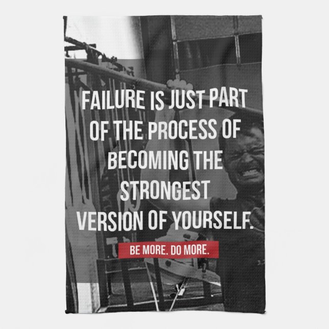 Strongest Version Of Yourself Workout Motivational Kitchen Towel (Vertical)