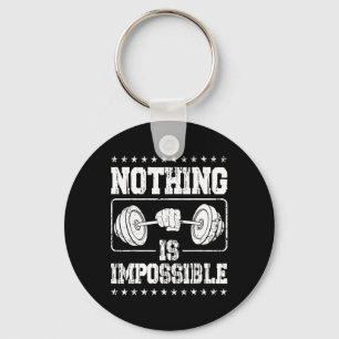 Strongman Nothing Is Impossible Bodybuilder Access Keychain