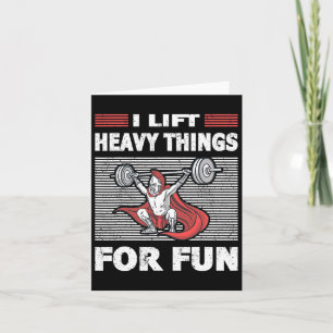 Strongman Outfit Heavy Things For Fun Bodybuilding Card