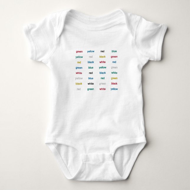 Stroop Test English Baby Bodysuit (Front)