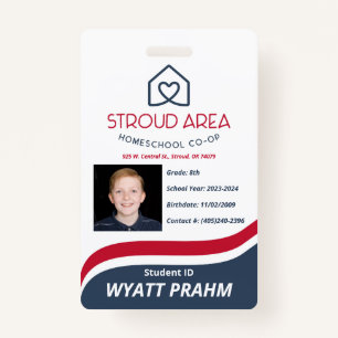 Stroud Area Homeschool Student ID Badge