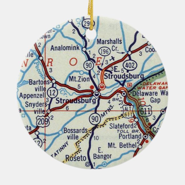 Stroudsburg PA Ceramic Ornament (Back)