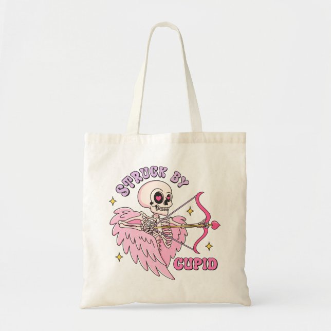 Struck By Cupid Skeleton Tote Bag (Front)