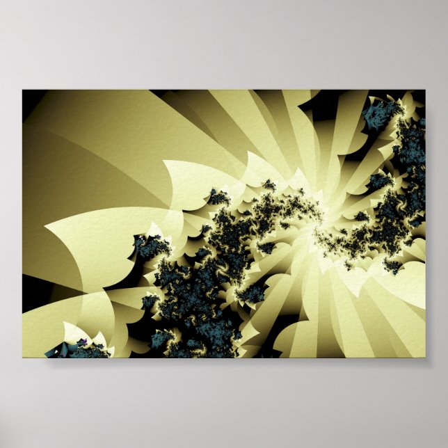 Struck By  Lightning Cool Abstract Fine Fractal Poster (Front)