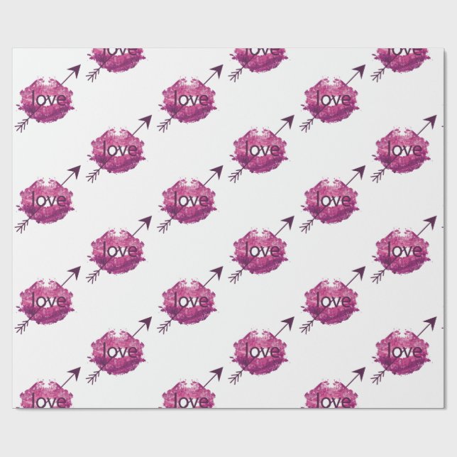 "Struck by Love" Cupid's Arrow Gift Wrap (Flat)