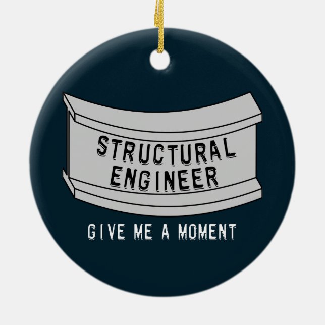 Structural Engineer Beam Moment Ceramic Ornament (Back)