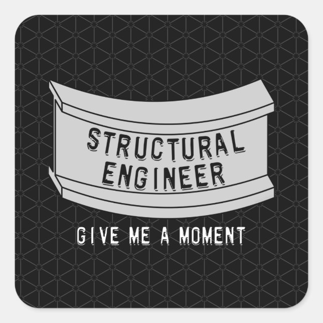 Structural Engineer Beam Moment Square Sticker (Front)