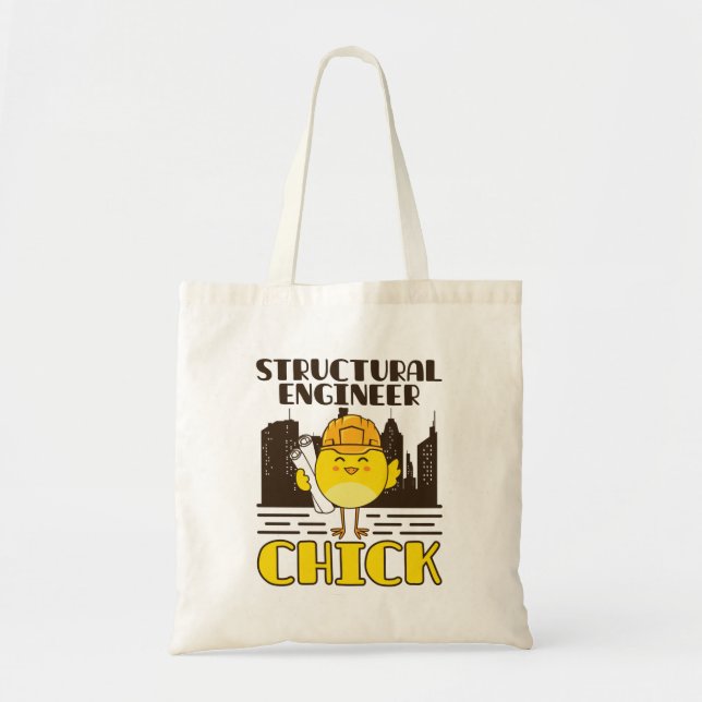 Structural Engineer Chick Civil Engineering Tote Bag (Front)